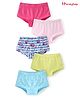 Honeyhap Premium Cotton Elastane Single Jersey with Bio Finish Hipsters Solid & Floral Print Pack of 5 - Pink Blue & Green