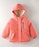 Kookie Kids Full Sleeves Padded Hooded Solid Colour Jacket - Orange