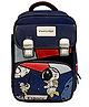 Little Surprise Box Astronaut  Theme School backpack for kids with Additional Sling bag and comfortable cushion padding Dark Blue - 15 Inches