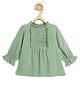 Chuppan Chupai Three Fourth Sleeves Pleats Detailed Top - Mint Green