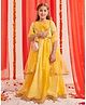 Pspeaches Silk Blend Half Sleeves Floral  Printed  Lehenga Choli With Dupatta - Yellow