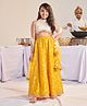 Pspeaches Silk Blend Sleeveless Floral Printed  Lehenga Choli With Dupatta - Yellow