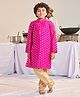 Pspeaches Full Sleeves Floral Motif Printed Kurta With Pyjama - Magenta