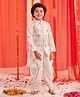 Pspeaches Full Sleeves Floral Foil Printed Kurta With Dhoti - White