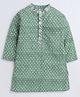 Aww Hunnie 100% Cotton Full Sleeves Ethnic Jaipuri Motif Printed Kurta - Green