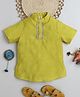 Aww Hunnie Half Sleeves Lace Detailed Short Kurta - Green