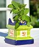 Ecofynd Tulsi Ceramic Plant  Pot with Drainage Hole -Pack of 1