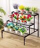 Ecofynd Trio Heavy Duty Metal Plant Stand for Indoor and Outdoor Living Room Planters Gardening Large Stand - Black