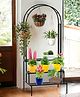 Ecofynd Arbow 3-Tier Metal Plant Stand for Indoor and Outdoor