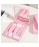 FAVON Pack of 5 Essential Makeup Brushes with Easy to Carry Mirror Box