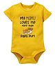 Zeezeezoo Cotton Half Sleeves My Mamu Loves me More than Pani Puri Text Printed Onesie - Yellow