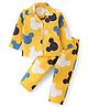 Babyhug Disney Cotton Woven Full Sleeves Night Suit with Mickey Mouse Print - Yellow