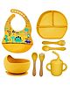 FunBlast Silicone Baby Tableware Feeding Set  8 Pcs Yellow