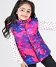 Babyhug Sleeveless Tie & Dye Padded Hooded Jacket - Pink