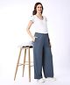 Bella Mama Full Length High Coverage Rib Knit Solid Colour Pant With Pockets - Grey