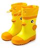 Little Surprise Box Easy Pull String Duck Head 3D Applique Slip On Rain Gumboots - Yellow