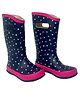 Little Surprise Box Ms. Dotty Curve Solid Slip On Waterproof Rain Gumboots - Navy Blue