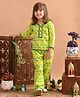 Superminis Cotton Three Fourth Sleeves Ethnic Motif Printed Top And  Pant Set - Green