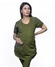 TUMMY Half Sleeves Solid Maternity Top - Green