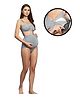 TUMMY Bamboo Cotton Solid Nursing Breast Feeding Bra & High Waist Maternity Panty Set - Grey