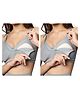 TUMMY Bamboo Cotton Pack of 2 Solid Nursing Feeding Thin Padded Bras -  Grey