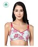 Inner Sense Organic Cotton Sleeveless Floral Printed Anti Odour Full Coverage Maternity Bra With Anti Microbial - Bright Pink