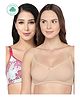 Inner Sense Organic Cotton Pack Of 2 Sleeveless Solid & Floral Full Coverage Anti Odour Maternity Bras With Anti Microbial - Multi Colour