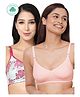 Inner Sense Organic Cotton Pack Of 2 Sleeveless Solid & Floral Printed Anti Odour Maternity Bras - Multi Colour