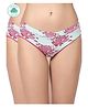 Inner Sense Organic Cotton Pack Of 2 Floral Printed Anti Microbial Maternity Panties - Pink