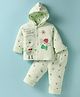 Child World Quilted Cotton Full Sleeves Hooded Winter Wear Suit With Teddy Bears Print - Green