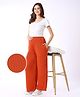 Bella Mama Full Length High Coverage Rib Knit Solid Colour Pant - Rust