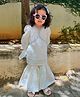 Mamma's Bear Full Sleeves Lace Embellished Kurta With Sharara - White