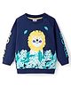 Kookie Kids Full Sleeves Lion Printed Sweatshirt - Navy Blue