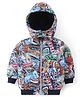 Babyhug Woven Full Sleeves Printed Padded Hooded Jacket- Multicolor