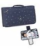 Motherly Portable Diaper Changing Mat for Newborn Baby, Leakage Proof Diaper Changing Pad for Traveling with Advanced Features, One-Hand Foldable Massage Mat 73x43 cm (Blue Flower)