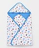 Mee Mee Hooded Wrapper Animal Print  - White Blue