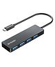 BYEASY Ultra Slim USB C Adapter with 4 USB 3.0 Ports Leather Black