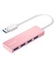 BYEASY USB Hub,USB Splitter for Laptop, USB 3.0 Hub Pink