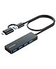 BYEASY USB Hub, USB C Hub to USB 3.0 Hub with 4 Ports and 2 ft Extended Cable Black