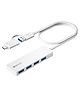 BYEASY USB Hub, USB 3.1 C to USB 3.0 Hub with 4 Ports and 2ft Extended Cable White