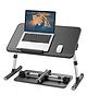 SAIJI Leather Laptop Bed Tray Table, Adjustable Laptop Stand with Removable Stopper, Portable Lap Desks Medium,Black