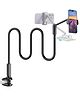 SAIJI Gooseneck Phone Holder for Bed, 360° Rotate Support Rod One-Hand Adjustable Cell Phone Holder Black