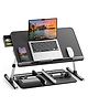 SAIJI Bed Tray Table,Adjustable Laptop Stand With Storage Drawer Black