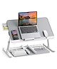 SAIJI Laptop Bed Tray Table, Adjustable Stand With Storage Drawer Grey