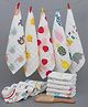 Littleboo Premium 6 Layered Ultra Soft Muslin Cotton Wash Cloth / Napkin - Pack of 5(Colour & Print May Vary)