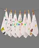 Littleboo Premium Double Layered Ultra Soft Muslin Cotton Wash Cloth / Napkin - Pack of 5(Colour & Print May Vary)