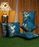 Hosta Homes  Self Embossed Side Printed Velvet Cushion Covers Pack of 5  Green Gold