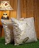 Hosta Homes Self Embossed Side Printed Velvet Cushion Covers Pack of 2  Cream Gold