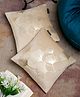 Hosta Homes Velvet Foil Printed Cushion Covers Pack of 2  Cream Gold