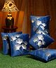Hosta Homes Velvet Foil Printed Cushion Covers Pack of 5  Blue Gold